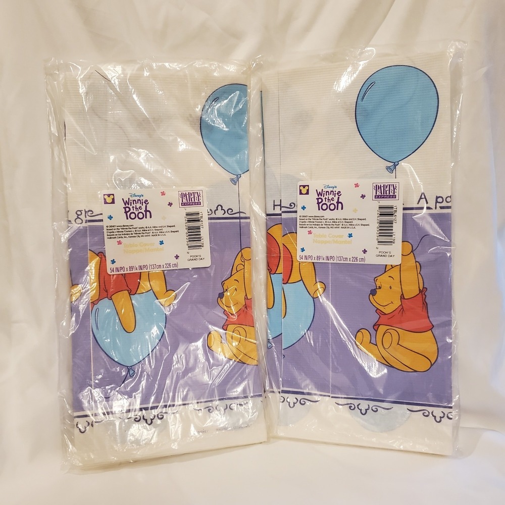 Winnie the Pooh Paper Table Cover Birthday Party 54" x 89.25" 2 Pack